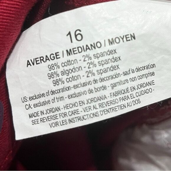 Gloria Vanderbilt Red Amanda Supreme Stretch Jeans, Size 16, NWT - Picture 12 of 12